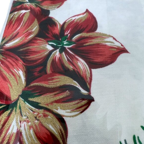 Christmas Tablecloth Holiday Classics Holly Floral 52x70 Rectangle NEW - Picture 5 of 11